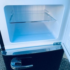 ♦A-Stage ２ドアレトロ冷凍冷蔵庫【2019年製】WRE-2115Kの画像