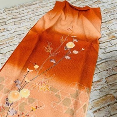 【新品・未使用・絹100%】加賀友禅　手描染　くみひも　帯締め　帯揚げの画像