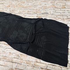 【新品・未使用・絹100%】鏡水の舞　泥染　帯締め　帯揚げ　黒　Mの画像