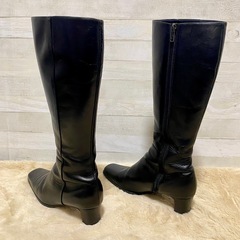 Marie femme ロングブーツ 黒 23cm EE 本革 スクエアトゥの画像