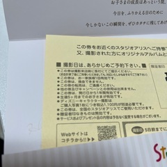 スタジオアリス　記念写真撮影券の画像