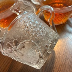 ガラス柄　カップ&ソーサー　６客セットの画像