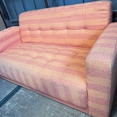 ２人掛けソファー　オレンジの画像