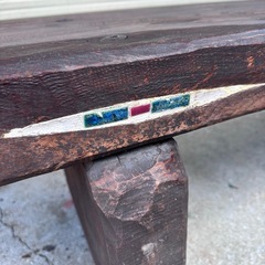 天然木　黒松　キャスター付き　長椅子の画像