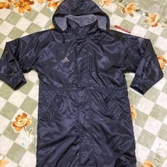 ★美品・メンズL!!「adidas」(アディダス)裏地ボアが暖かいベンチコート・黒★の画像