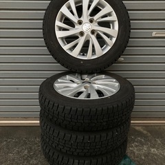No.185スタッドレスタイヤ155/65/R14 4H PCD100 アルミホイール付4本セットの画像