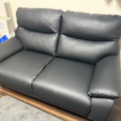 ニトリ　ソファー２〜３人掛け　黒の画像