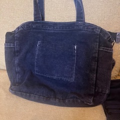 デニムトートバッグ　ブラックの画像