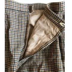 テーラードジャケット スカート セットアップ チェック ブラウン 茶 7号 Sの画像