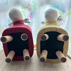動物モチーフ スツール オットマン 2個セットの画像