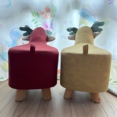 動物モチーフ スツール オットマン 2個セットの画像