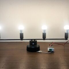 KIRSIKKA 4灯シーリングライト A75-016 aina ブラック 6～8畳用 キルシッカ 照明器具 リモコン無し LED電球対応 点灯確認済みの画像