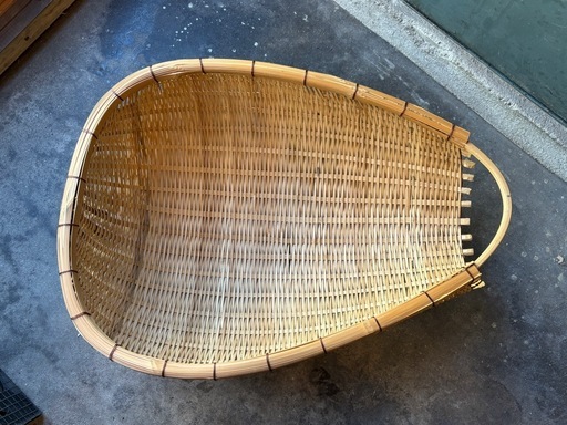 当時物 昭和レトロ 片口笊 ざる 竹編み