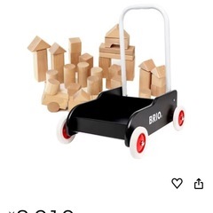 ブリオ　手押し車　白木積み木の画像