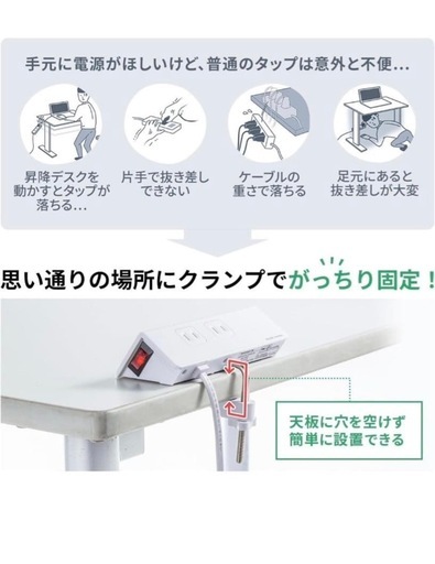 SANWAサプライ 4口+USB×2 TAP-B105U-3W （×3個セット）