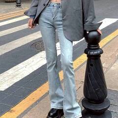 【ウエスト65cm】ストレッチフレアジーンズの画像