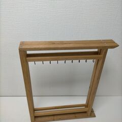 【糸島市内 送料無料】書道 筆掛け 木製 折りたたみ 筆架 書道具 習字 水墨画 日本画 筆干し 筆置き 和風 収納 展示 教室 作品制作　アクセサリー掛け　251219-2Yの画像