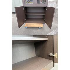 ガラス両開き書庫　役員用家具　F-HB-556-1121A「オフィス家具のワンツーマート」の画像