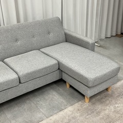 KL-9【新入荷　リサイクル品】カウチソファ　グレーの画像