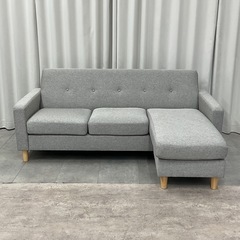 KL-9【新入荷　リサイクル品】カウチソファ　グレーの画像