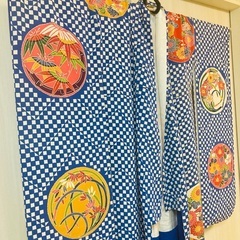 成人式 卒業式 青 花模様 ちりめん 振袖 洗える長襦袢 袋帯 セットの画像