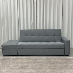KL-10【新入荷　リサイクル品】スツール付き　ソファベッド　グレーの画像