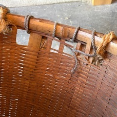 当時物 昭和レトロ 背負い籠 竹 竹編み 花籠 竹細工の画像
