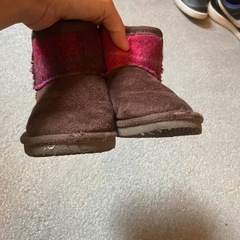 キッズ　ハリスツイード　アプレレクール　ボアブーツ　18㎝の画像