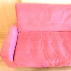 【 無料 】2人掛け ソファ ピンクの画像