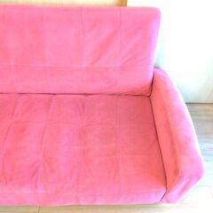 【 無料 】2人掛け ソファ ピンクの画像