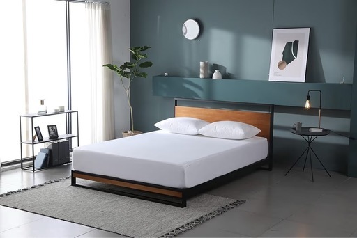 ZINUS メタル ウッド ベッドフレーム セミダブル Suzanne Metal and