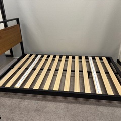 ZINUS メタル ウッド ベッドフレーム セミダブル Suzanne Metal and Wood Platform ブラウンの画像