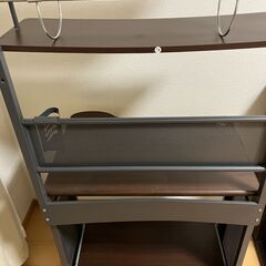 【収納力あり】パソコンデスク／PCラック（※一部変形あり・分解渡し可）の画像