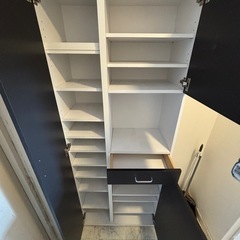 姿見付きシューズボックス大容量の画像