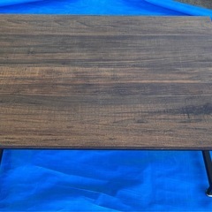 木目調ローテーブル｜ブラック脚・シンプルデザインの画像