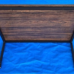 木目調ローテーブル｜ブラック脚・シンプルデザインの画像