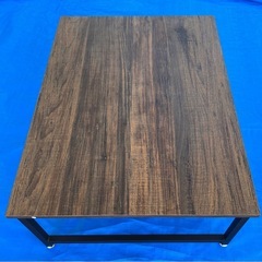 木目調ローテーブル｜ブラック脚・シンプルデザインの画像