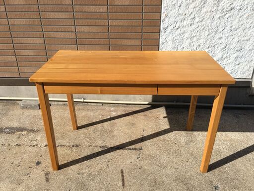 再出品 /あき　無印良品　タモ材デスク　事務机　学習机　木製机　引き出し付 JM20552S)無印良品 オーク 無垢材デスク 木製 机 引き出し付き 幅：約