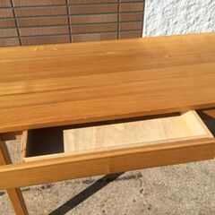 JM20552S)無印良品 オーク 無垢材デスク 木製 机 引き出し付き  幅：約110cm 高さ：約70cm 奥行：約65cm 中古品【取りに来られる方限定】の画像