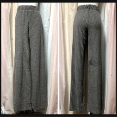 ‪꒰Bershka꒱‬リブ ロング フレアパンツ 灰色 LサイズOKの画像