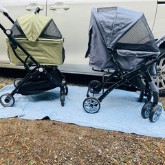 ハンドル動かせる、少し大きめの犬用ペットカート②の画像