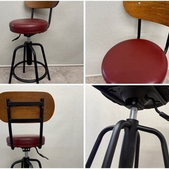 ビンテージ風カウンターチェア　昇降式　3脚セットの画像