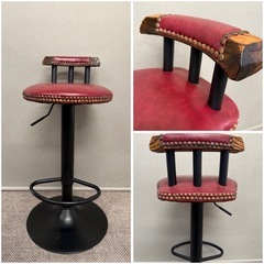 ビンテージ風カウンターチェア　昇降式　3脚セットの画像