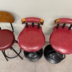 ビンテージ風カウンターチェア　昇降式　3脚セットの画像