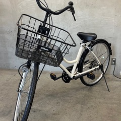 NO.98 軽快車 サイクルベースあさひ Cream クリーム 26インチ     の画像