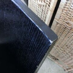 ダイニングセット  4人掛け 椅子4脚 幅160cm エナメル 鏡面 ブラック ダイニング 大きめ 椅子にキズ ブラック 木目調 札幌市 西野店の画像