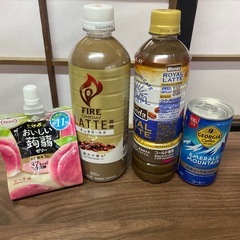 クッキー、蒟蒻ゼリー、レモンゼリー、焼き菓子、カフェラテ、缶コーヒー、砂糖、後の月の画像