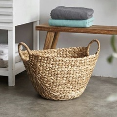 天然素材編みバスケット　2個セットの画像
