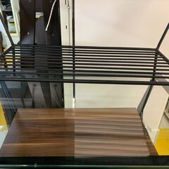 【リサイクルストアスターズ鹿大店】アイアンスチールフレーム　ガラステーブルの画像