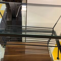【リサイクルストアスターズ鹿大店】アイアンスチールフレーム　ガラステーブルの画像